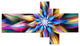 Exotic Multi Color Flower Petals, Floral Canvas Art Print, 60"x32", 5 panels