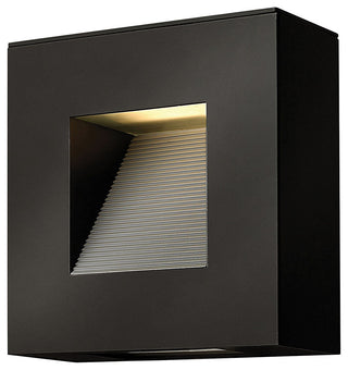 Led Luna Medium Outdoor Wall Sconce, Satin Black With Etched Glass Lens Glass