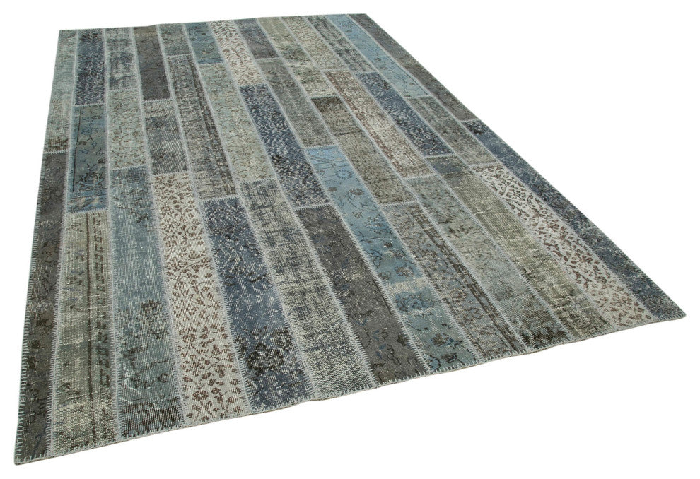 Rug N Carpet - Hand-Knotted Anatolian 6' 8" x 10' 0" Wool Patchwork Area Rug