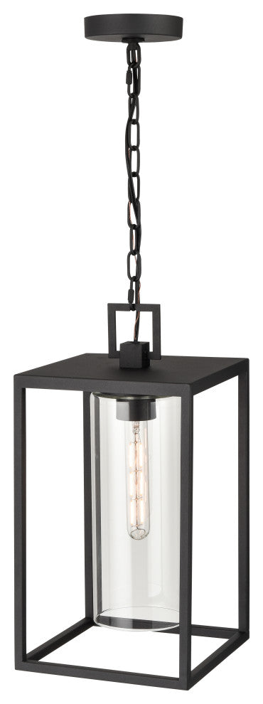1 Light 9 in. Textured Black Outdoor