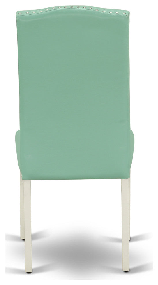 3Pc Round 42" Dinette Table, Pair Of Parson Chair, Pu Leather Color Pond
