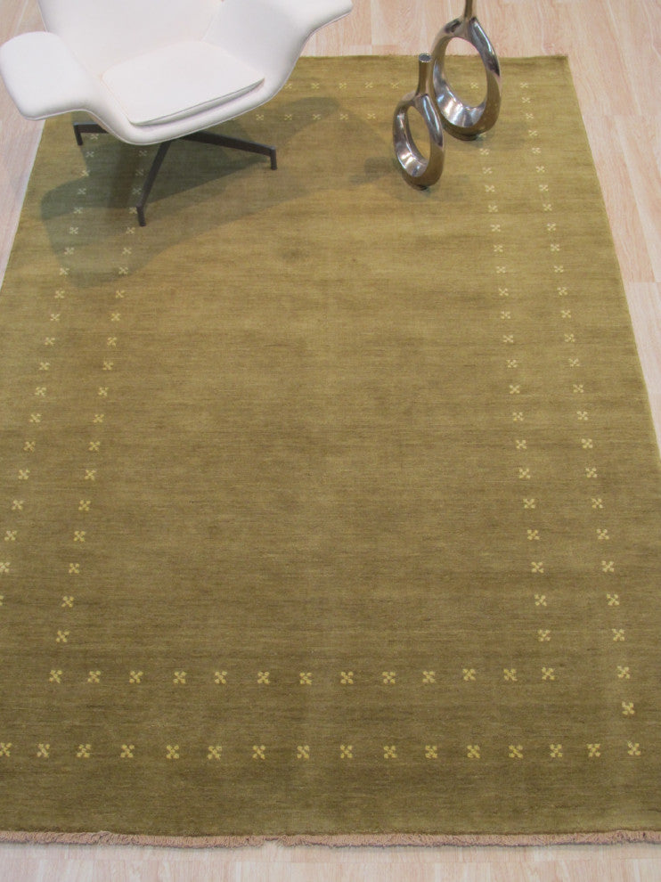 Green Transitional Solid Lori Baft Area Rug