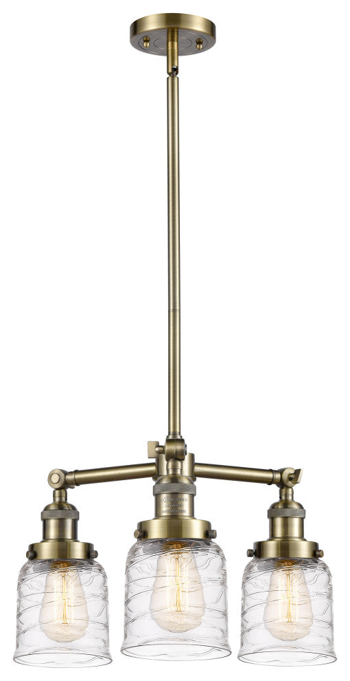 INNOVATIONS 207-AB-G513-LED 3-Light Chandelier Antique Brass