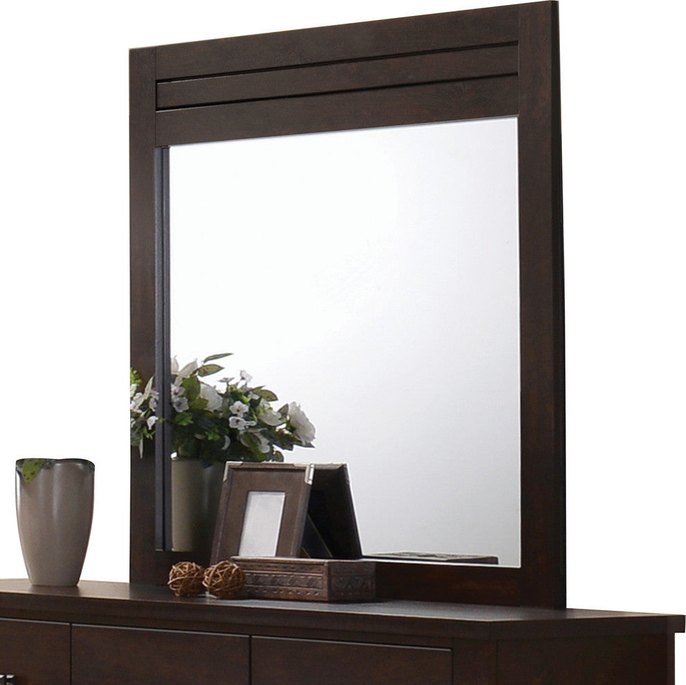 Acme Panang Mirror With Mahogany Frame