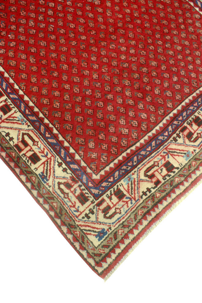 Fine Vintage Distressed Zyaire Red/Beige Rug, 4'4x7'0
