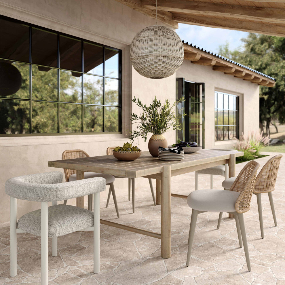Alexa Performance Fabric Outdoor Dining Chair, Cream