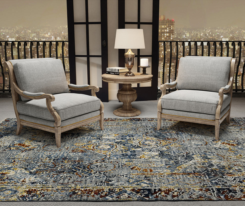 Bristol Jorenie Area Rug, Blue, 9' x 12', Bordered