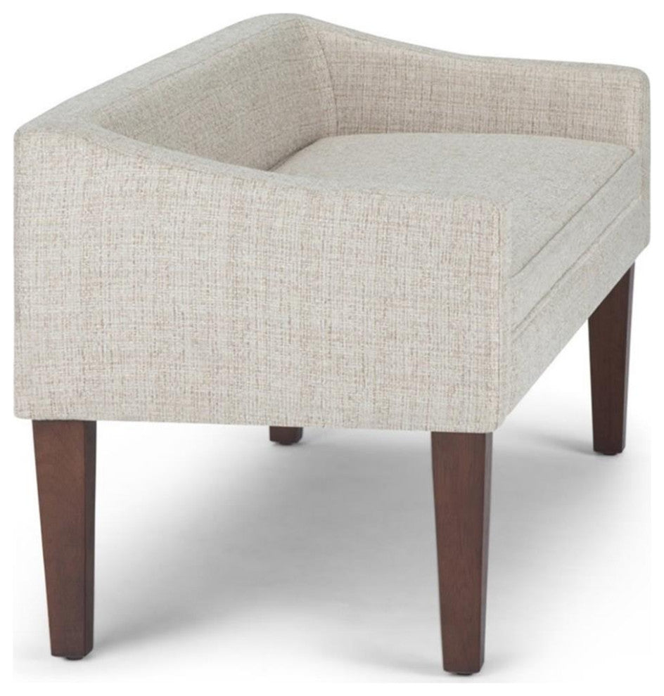 Parris  50 Inch Wide Contemporary Upholstered Bench In Platinum