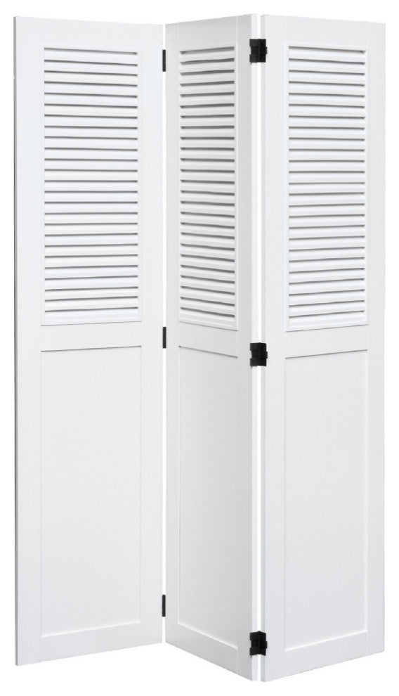 Sunset Trading White Shutter Wood Room Divider