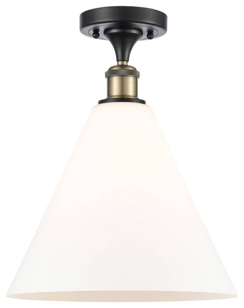 Innovations 516-1C-BAB-GBC-121 1 Light Semi-Flush Mount, Black Antique Brass