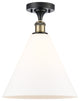 Innovations 516-1C-BAB-GBC-121 1 Light Semi-Flush Mount, Black Antique Brass
