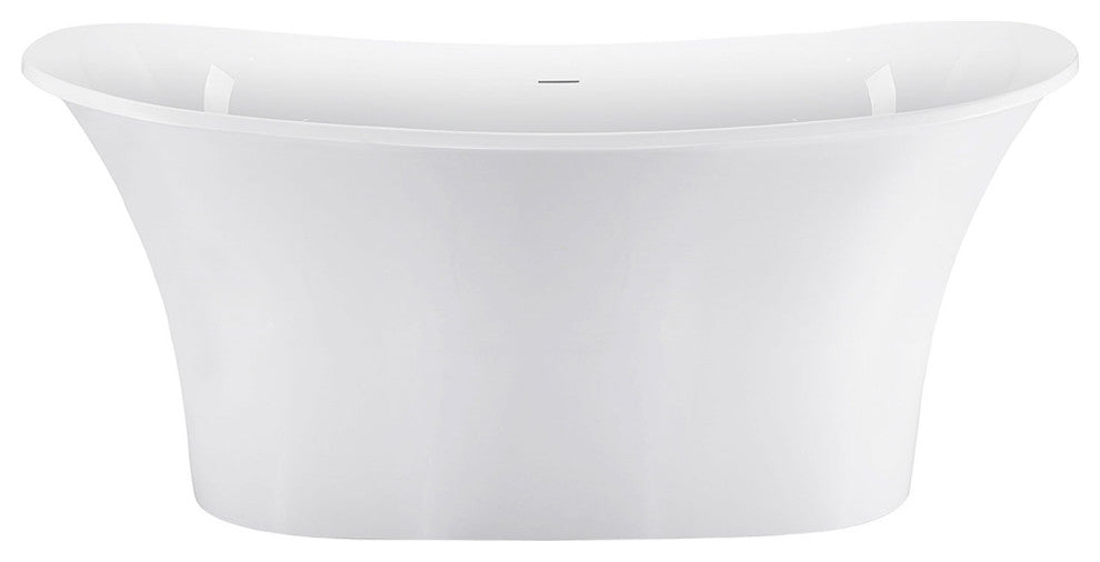 59" Acrylic Freestanding Double Slipper Soaking Bathtub, White
