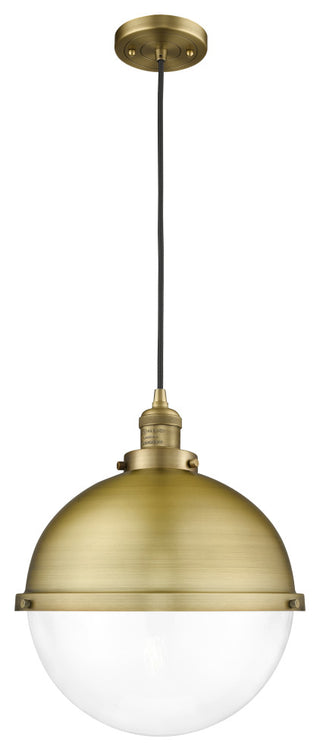 Innovations 201C-BB-HFS-122-BB-LED Hampden 1 Light Pendant, Brushed Brass