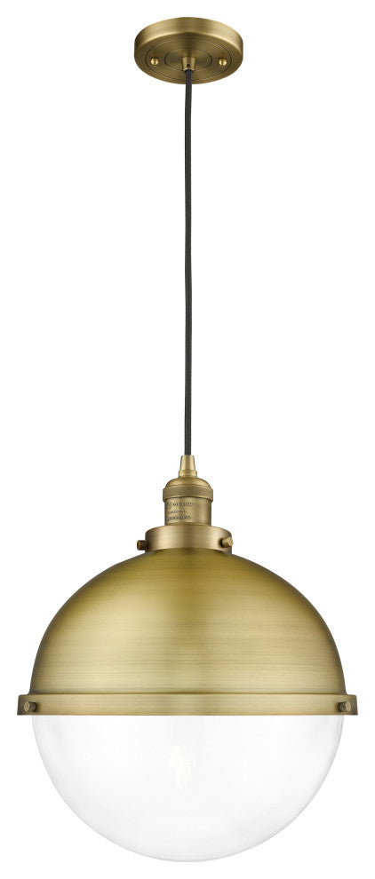 Innovations 201C-BB-HFS-122-BB-LED Hampden 1 Light Pendant, Brushed Brass