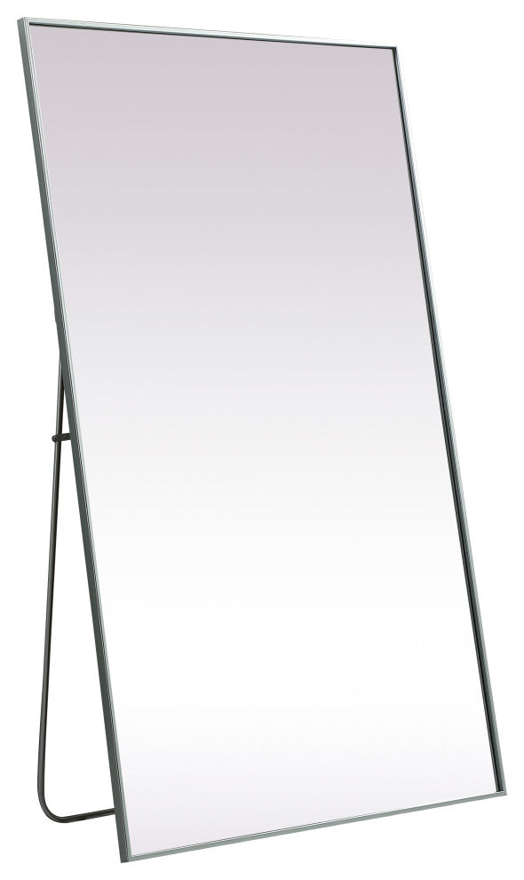 Metal Frame Rectangle Full Length Mirror 36X60 Inch, Silver
