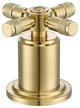Uomo Widespread Cross Handle 3-Hole Bathroom Faucet in Brushed Champagne Gold