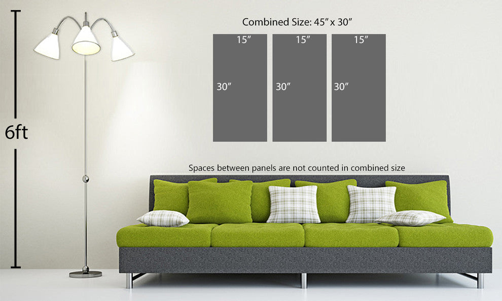 Aurora Borealis, Northern Lights, 3-Panel Canvas Print Wall Art, 45"x30"