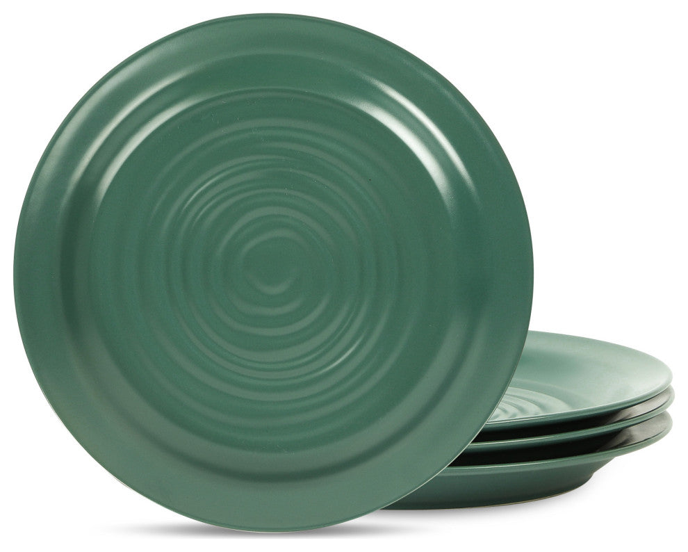 Stone Lain Orbit Stoneware Dinner Plate Set of 4, Green