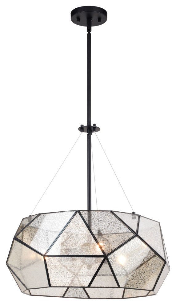 Euclid 20" 3 Light Pendant Black