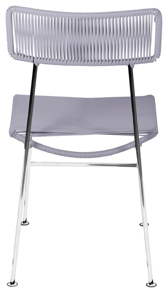 Hapi Indoor/Outdoor Handmade Dining Chair, Clear on Chrome