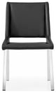Modern Fiore Dining Chair in Black Leatherette and Chrome