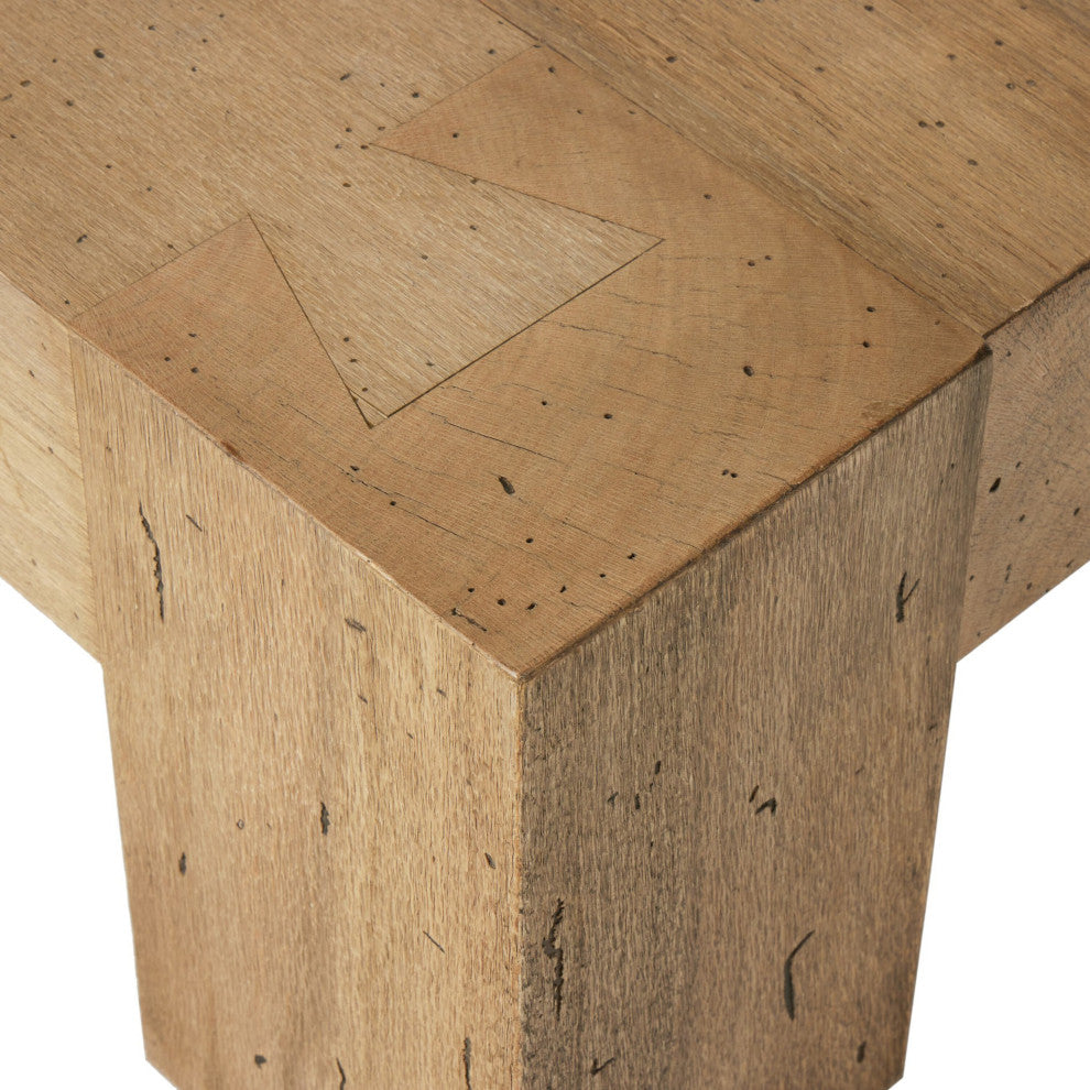 Abaso Rectangular Coffee Table Rustic Wormwood Oak