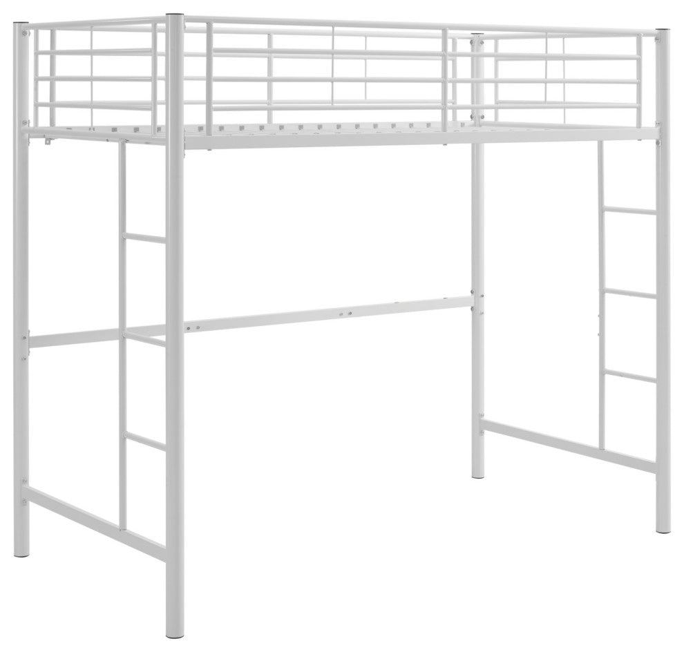 Roseto WEIF11679 Twin Steel Loft Bed - Silver