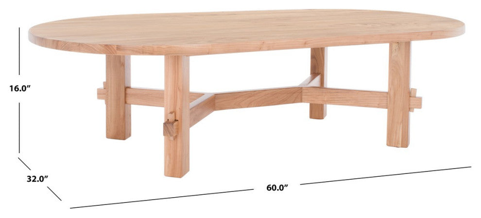 Safavieh Couture Tabytha Elm Wood Coffee Table Natural