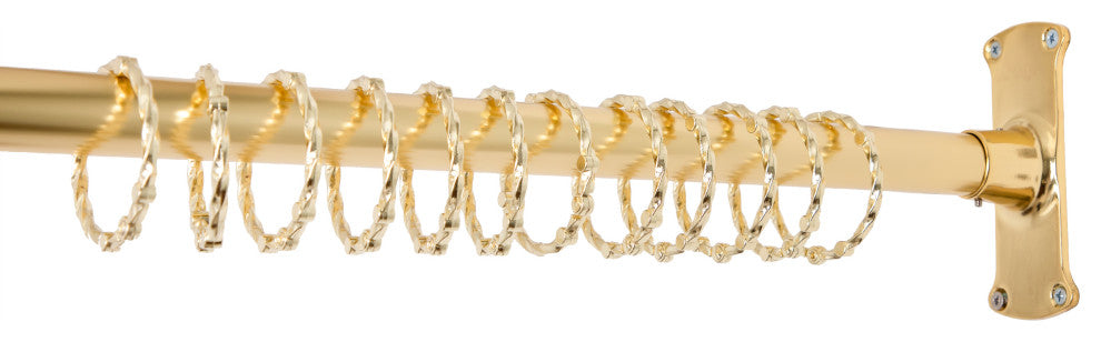 Utopia Alley Rustproof Aluminum L-Shaped Corner Shower Curtain Rod, Gold