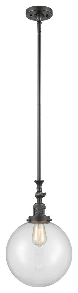 X-Large Beacon 1-Light Mini Pendant, Oil Rubbed Bronze, Clear