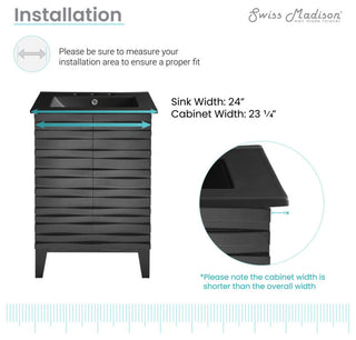 Swiss Madison SM-BV470-3 Cascade 24" - Brown Oak / White