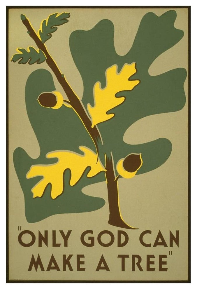"Only God Can Make a Tree, 1938" Paper Print by Stanley Thomas Clough, 34"x50"