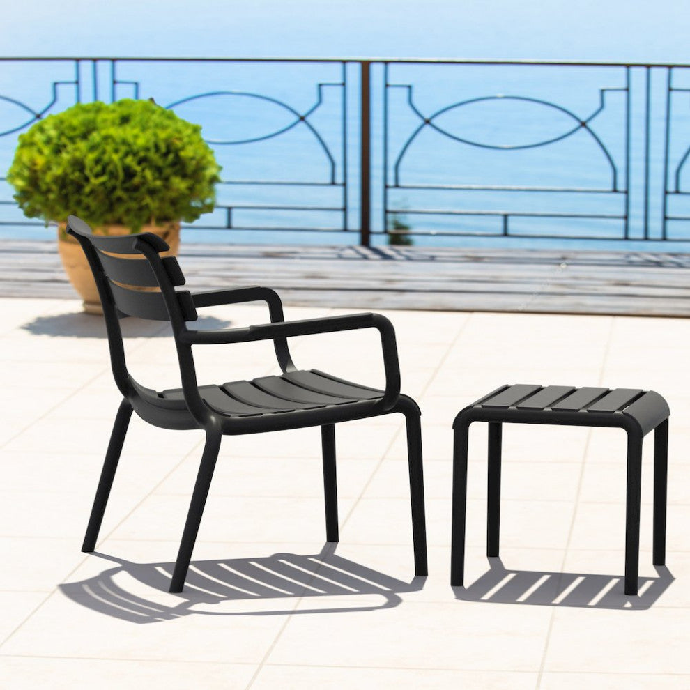 Paris Outdoor Club Lounge Chair Black