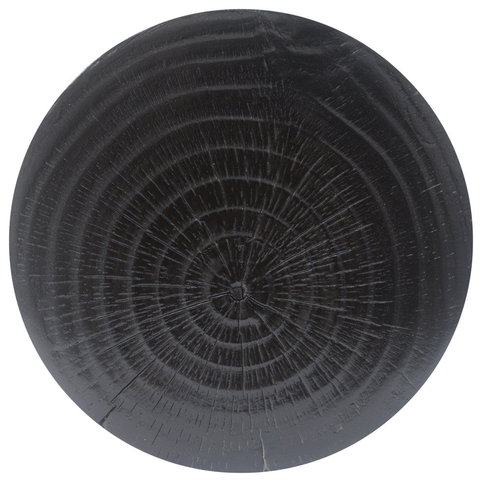 GDF Studio Hollow Center MGO Side Table, Wood-like Texture, Black