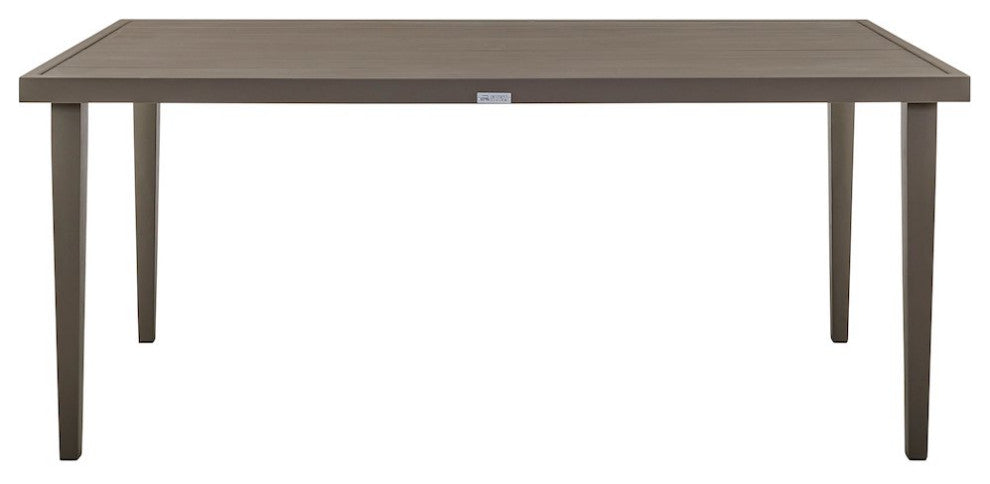 Grenada Outdoor Aluminum Gray Rectangle Dining Table
