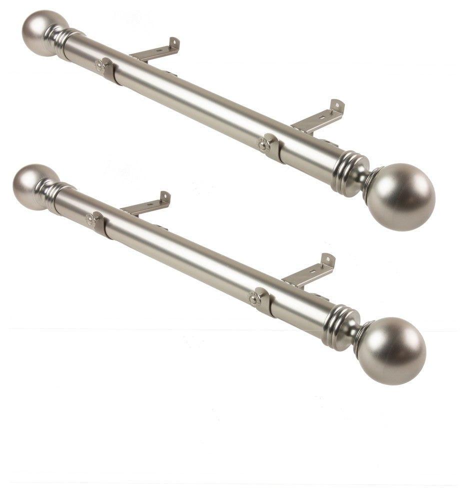 Serena 1.5" Side Curtain Rod, Satin Nickel, 18"