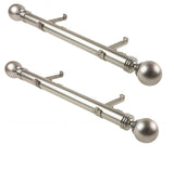 Serena 1.5" Side Curtain Rod, Satin Nickel, 18"
