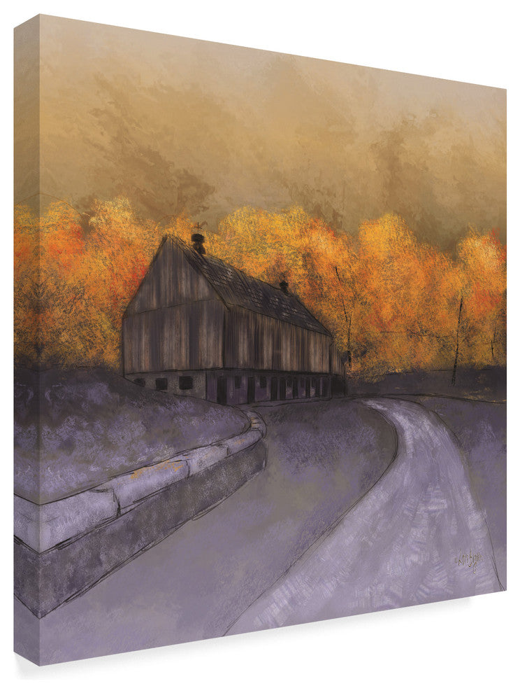"Barn At Dawn" by Lois Bryan, Canvas Art, 24"x24"
