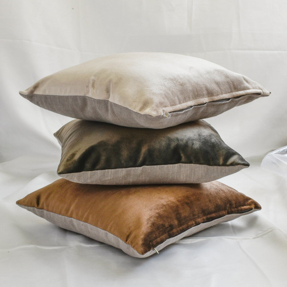 Emerald Green Velvet, 24"x24" Pillow Cover Top Zipper - Velvet Emerald Jules