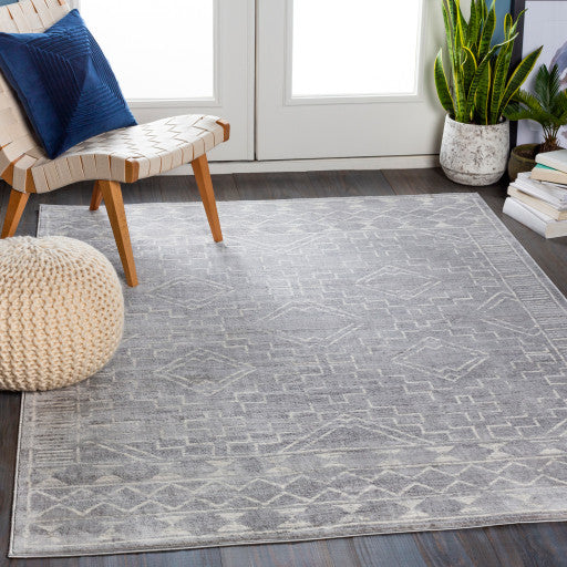 Surya Roma ROM-2330 9'x12'3" Rug, Medium Gray/Light Gray/White
