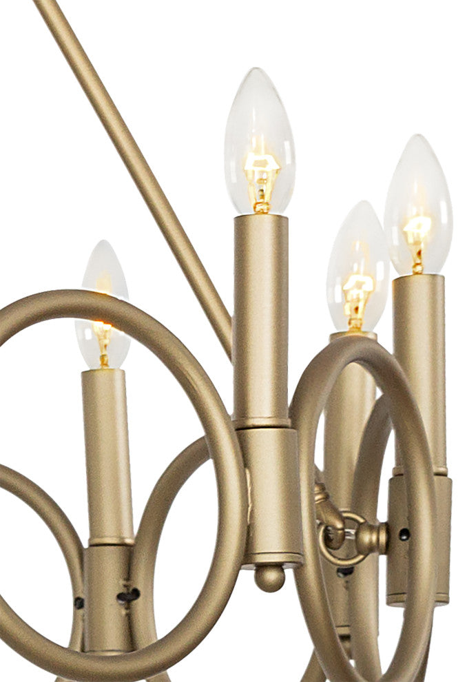 12 Light Wagon Wheel Candle Style Chandelier, Brass Dust