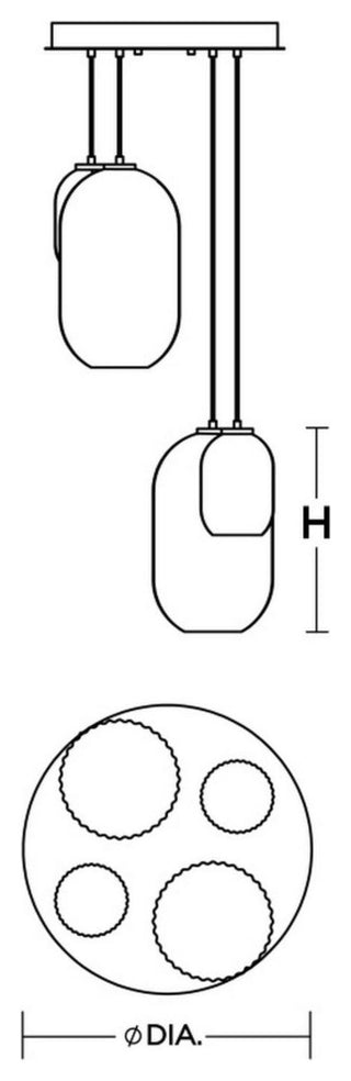 Callie 4 Light Round Pendant, White
