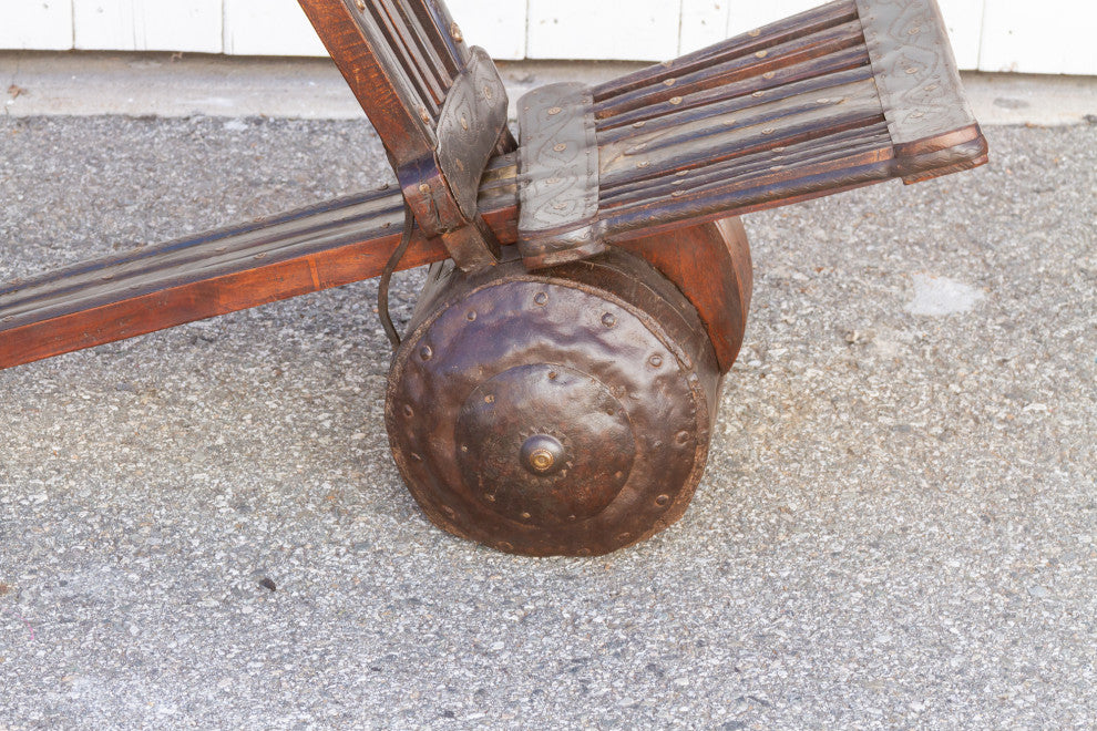 Wood and Metal Tribal Wheel Chair