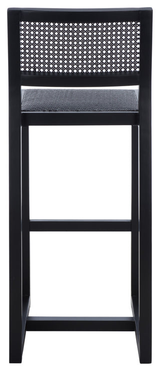 Safavieh Seika Rattan Bar Stool, Black