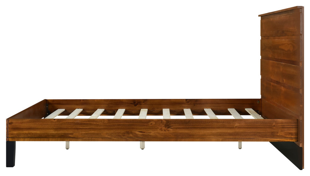 Gewnee Modern Solid Wood Bed Frame Queen Size Platform Bed