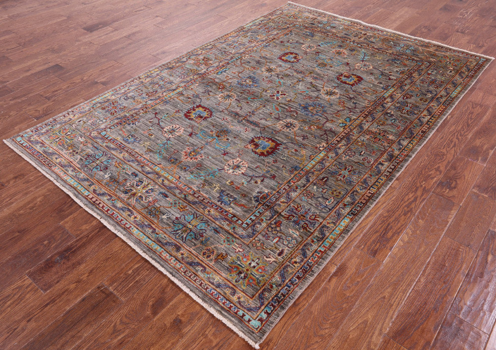 Handmade Persian Tabriz Wool Rug 5' 6" X 8' 3" - Q12213