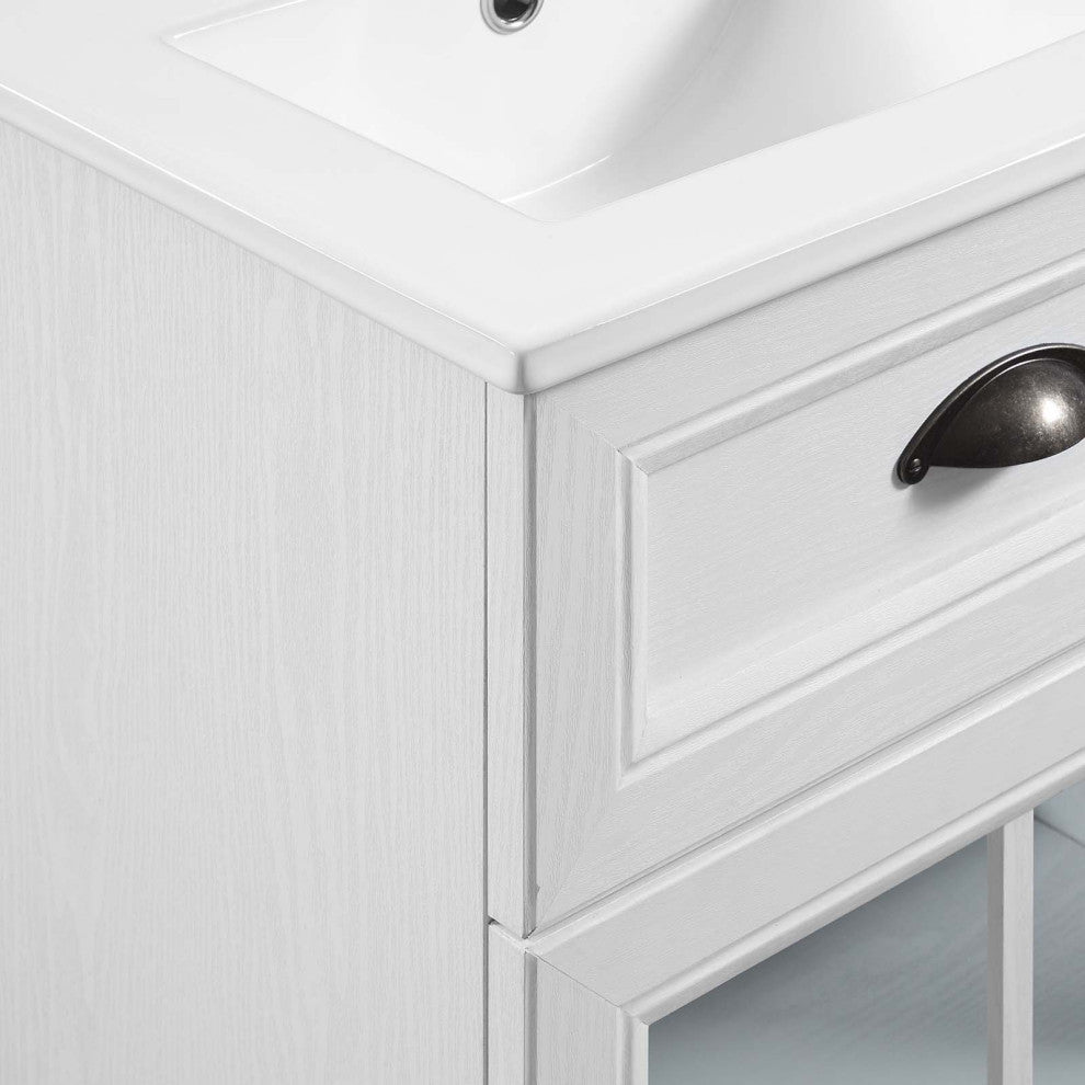 Isle 18" Bathroom Vanity Cabinet White White -5423