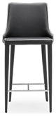 Jillian Black with White Piping Leatherette Counter Stool Stainless Steel Base