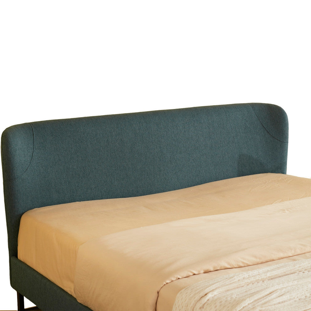 Teal Green Modern Wingback Full Bed Frame