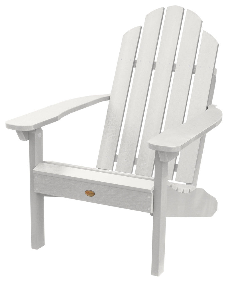 4 Classic Westport Adirondack Chairs, 2 Folding Side Tables, White
